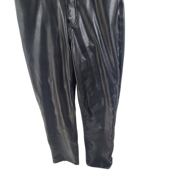 Abercombie & Fitch Pant Vegan Leather Ultra High-Rise Straight Leg Black Size 4 - Picture 3 of 9
